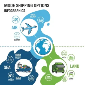 خيارات الشحن المتاحة إلى الخليج