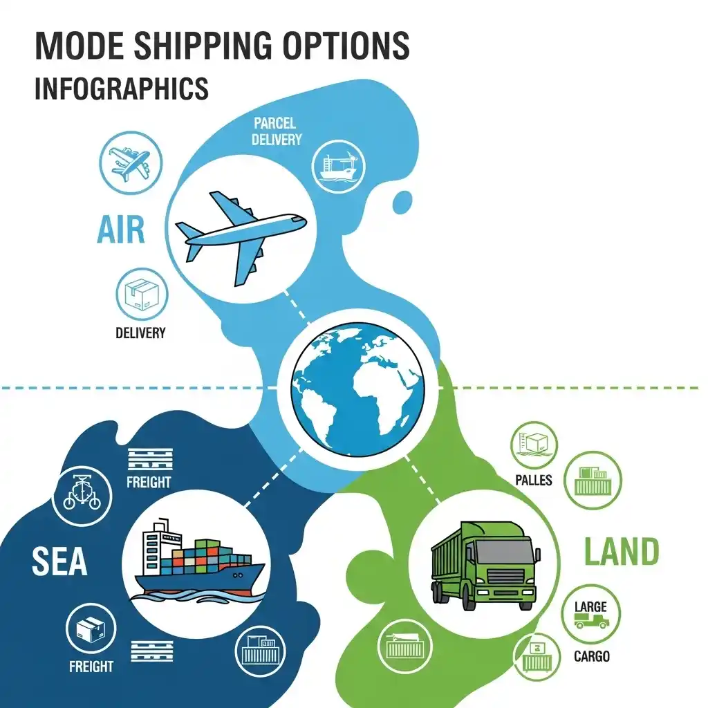 خيارات الشحن المتاحة إلى الخليج